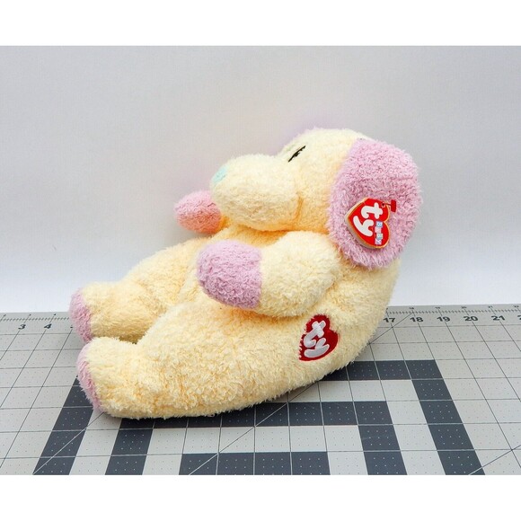 Ty Pillow Pals Yellow Pink Puppy Dog Plush DogBaby 8" Rattle Lovey 1999 Stuffed - Picture 2 of 12